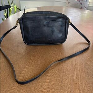 Clare V Marisol Black Perforated Crossbody Bag